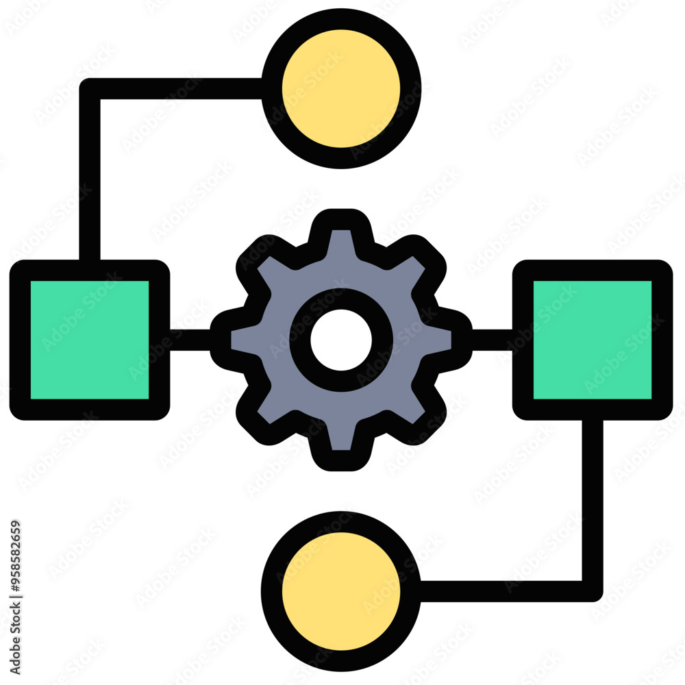Process Diagram Icon Process Diagram Icon