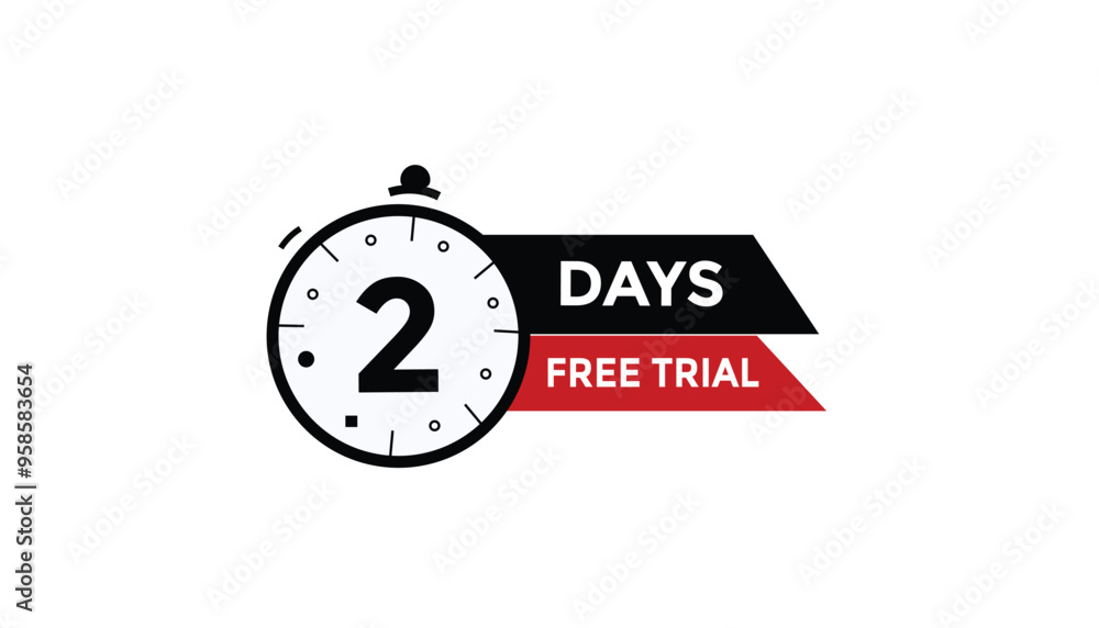 2 days free trial Countdown number banner templates. time icon. Vector Illustration
2 days free trial Countdown number banner templates. time icon. Vector Illustration