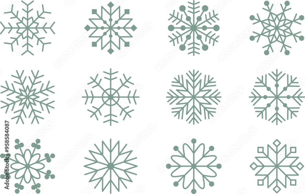 Set Of Snowflake for Christmas vector illustration Set Of Snowflake for Christmas vector illustration
