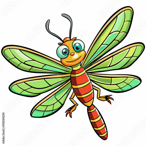 dragonfly cartoon vector illustration