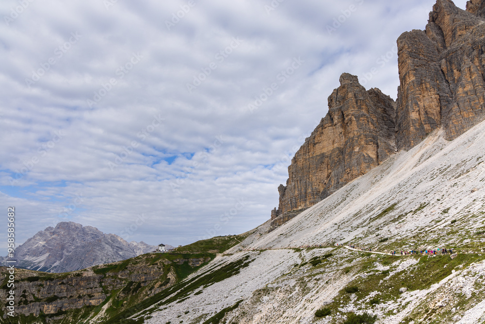 Fototapeta premium View from hiking near Tre Cime di Lavaredo - Italy