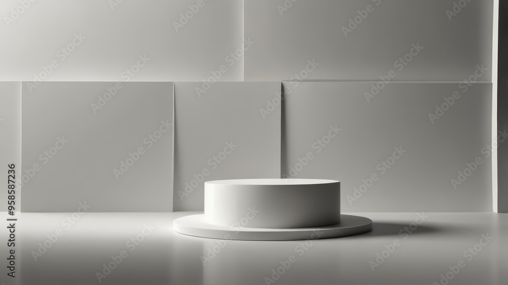 white podium with light white podium with light