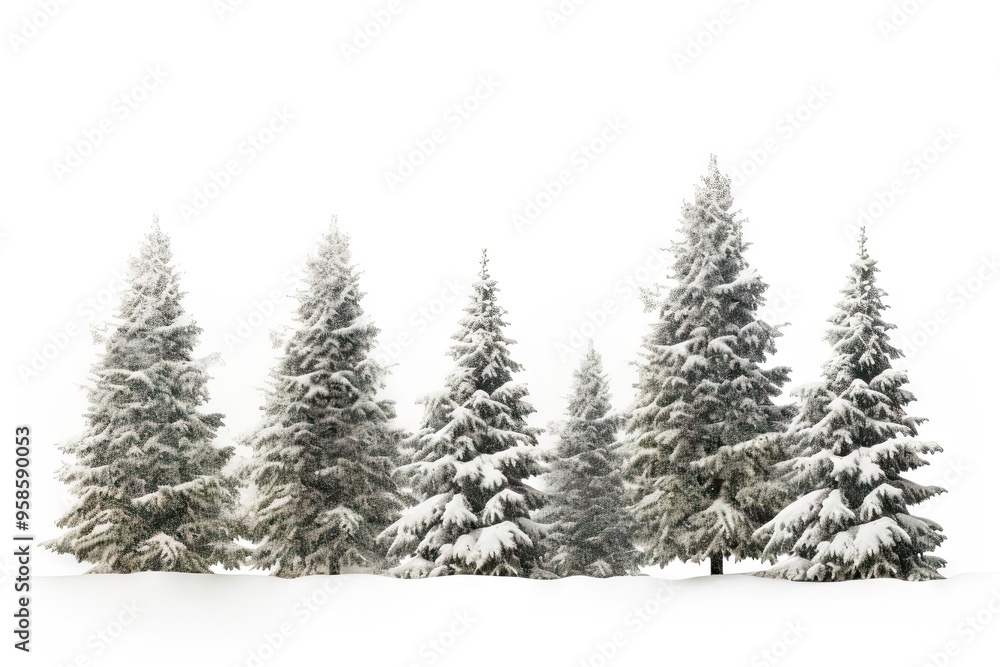 Pine trees snow christmas outdoors. Pine trees snow christmas outdoors.