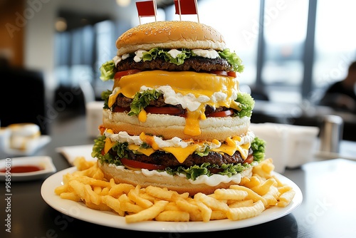 Gluttony, towers of food, endless refills show the extreme consequences of insatiable hunger photo