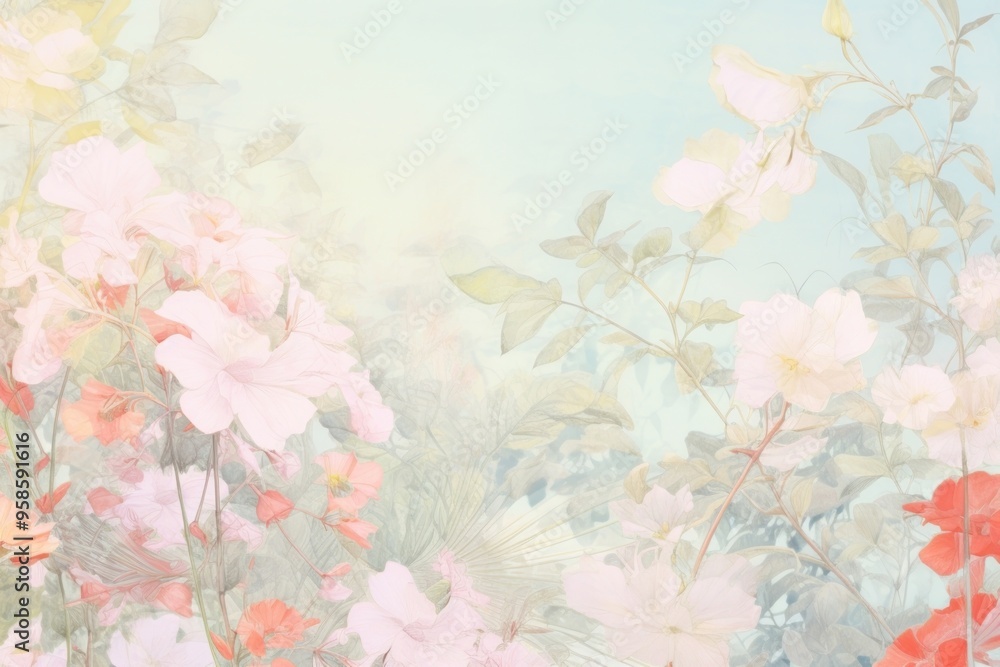 Botanic garden backgrounds painting pattern. Botanic garden backgrounds painting pattern.
