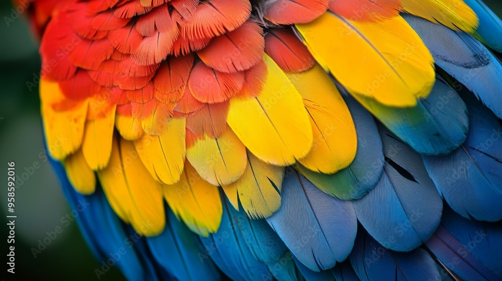 Obraz premium Colorful Parrot Feathers Texture Background