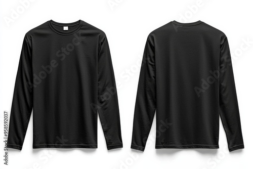 Black long sleeve tshirt mockup isolated created with Generative AI