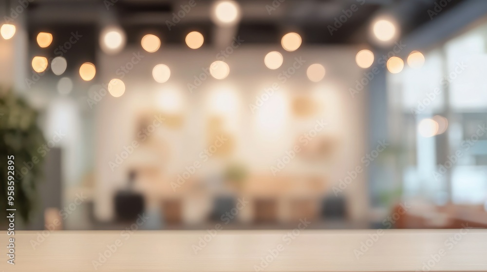 Beautiful blurred background of a light modern office interior Beautiful blurred background of a light modern office interior