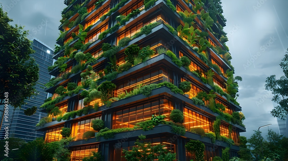 Innovative Corporate Office with Integrated Vertical Farm Promoting Employee Wellness and Sustainability Innovative Corporate Office with Integrated Vertical Farm Promoting Employee Wellness and Sustainability