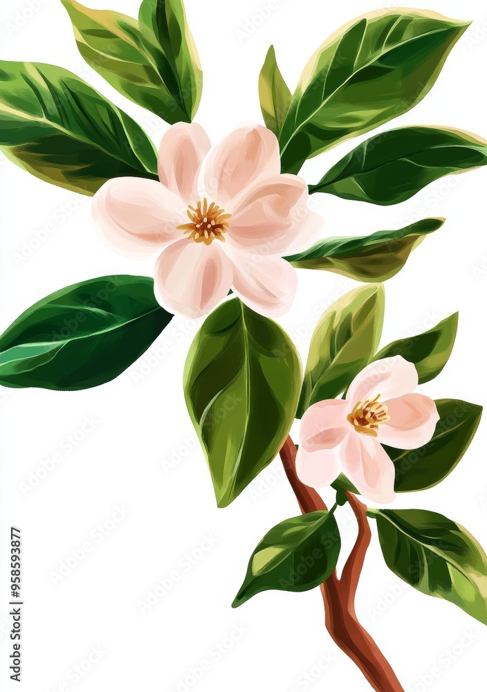 Flowers on a simple background illustrated in watercolor Flowers on a simple background illustrated in watercolor