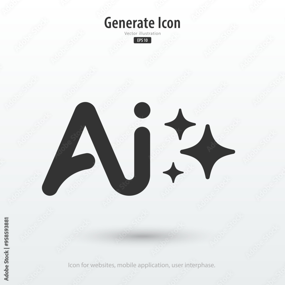 Vetor de AI Generated icon. Generate symbol. Enter command text to ...