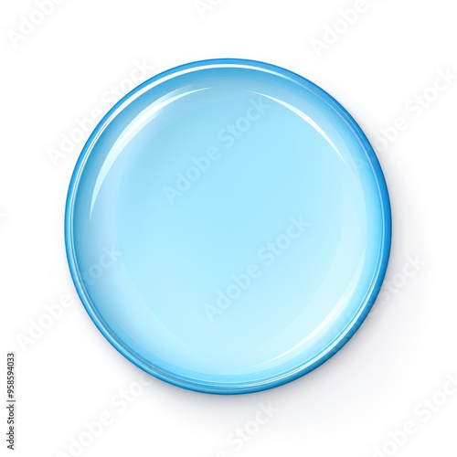 Round Sky Blue circle isolated on white background