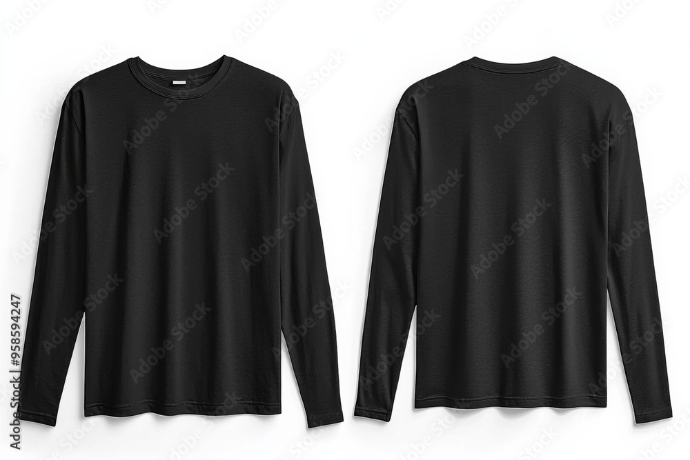Black long sleeve tshirt mockup isolated created with Generative AI Black long sleeve tshirt mockup isolated created with Generative AI