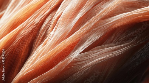 Close-up view of flowing strands showcasing intricate textures and warm hues, ideal for backgrounds and artistic projects.