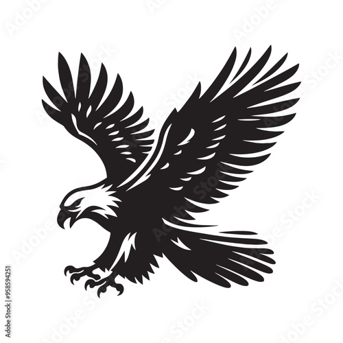 Premium Eagle Silhouette Vector High-Quality for American, Adventure, and Wildlife Designs 