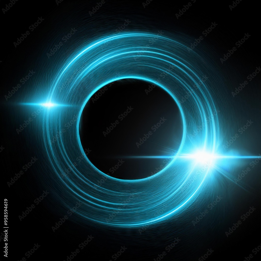 cyan circle lens flare with black blank background cyan circle lens flare with black blank background