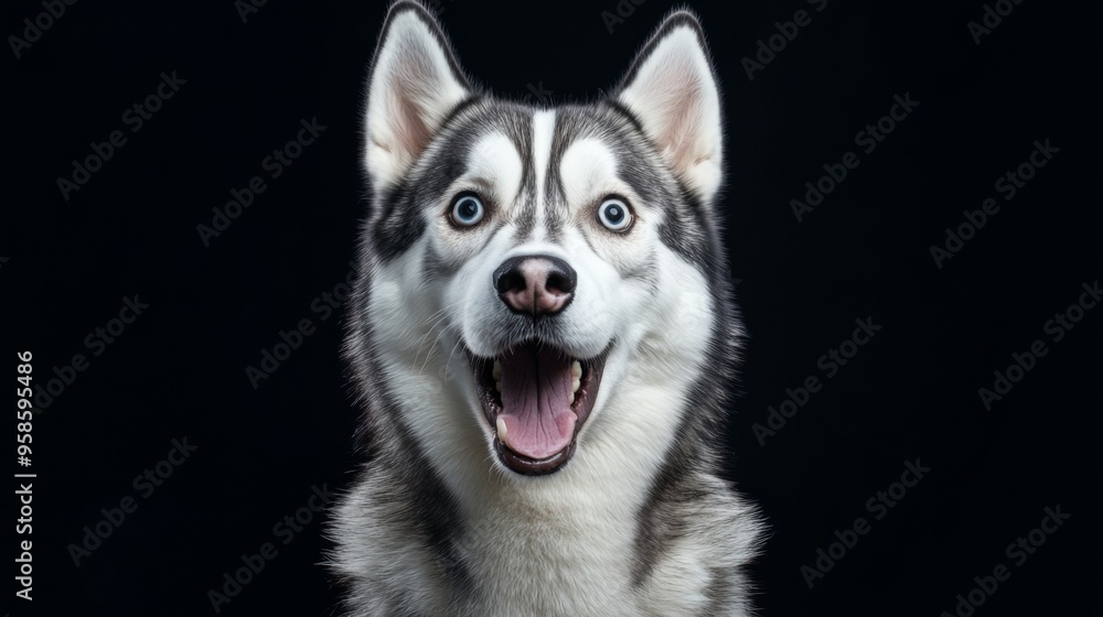 Happy Siberian Husky Portrait Happy Siberian Husky Portrait