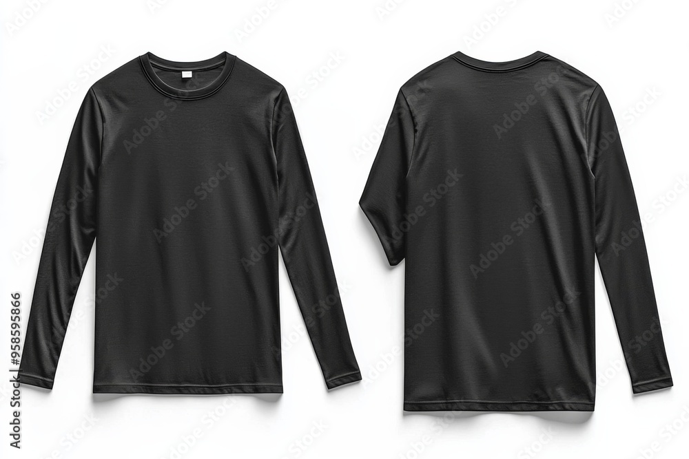 Black long sleeve tshirt mockup isolated created with Generative AI Black long sleeve tshirt mockup isolated created with Generative AI