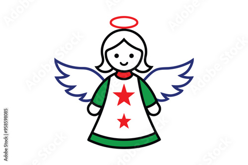 Christmas angel isolated on white