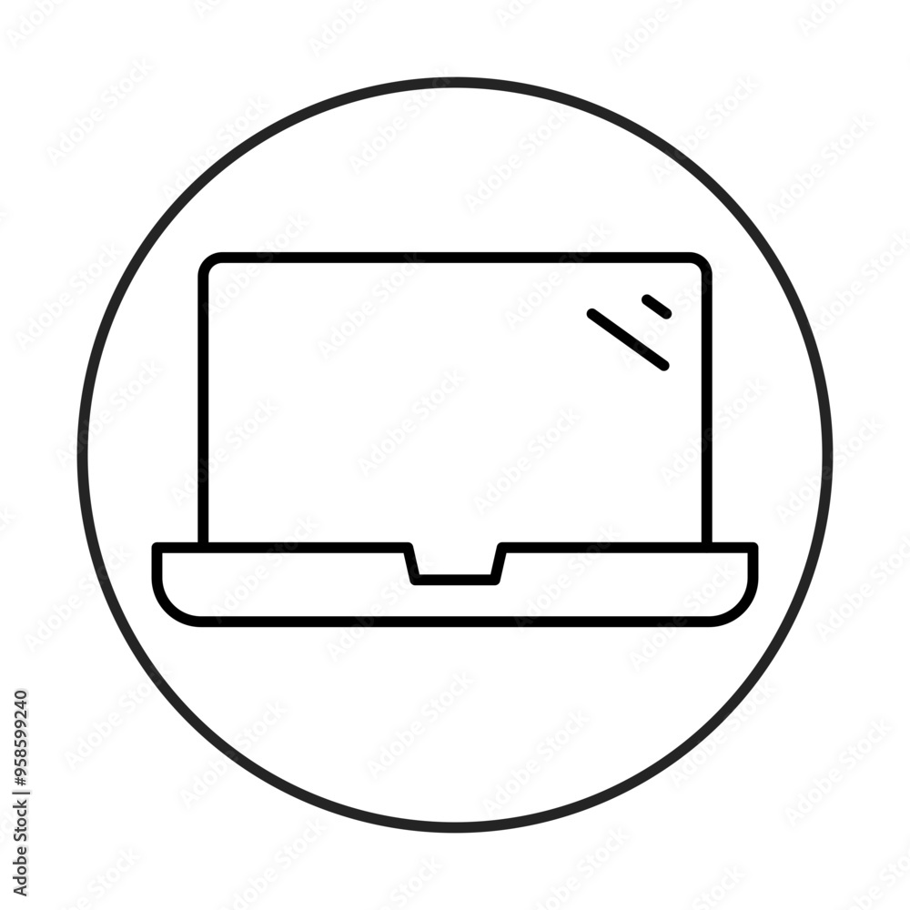 Laptop Line Icon. Contact Icon Editable Stroke Vector Illustration Laptop Line Icon. Contact Icon Editable Stroke Vector Illustration