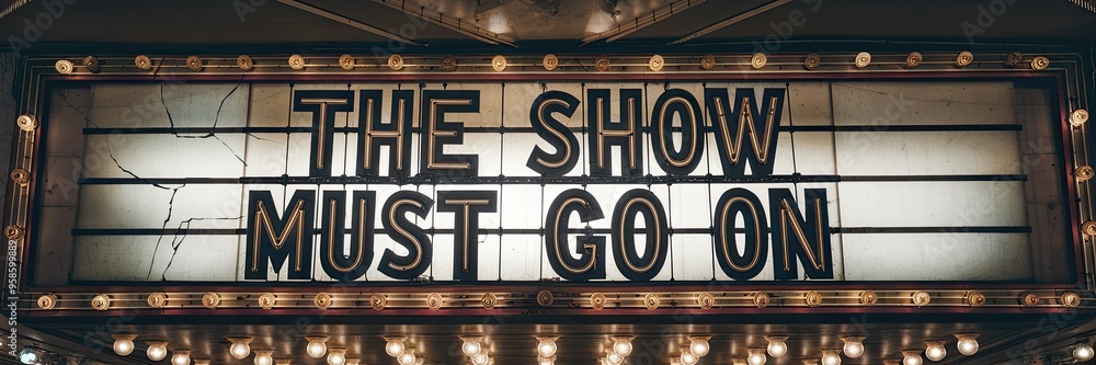Obraz premium Theater Marquee: The Show Must Go On