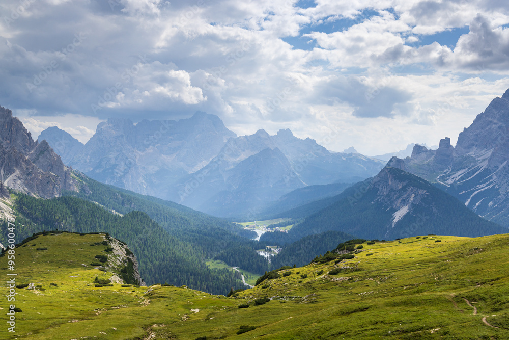 Fototapeta premium View from hiking near Tre Cime di Lavaredo - Italy