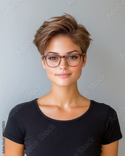 Stylish Short Hairstyle for Women with Glasses