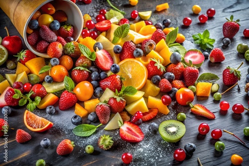 Delicious Verity fresh fruit salad, a complete healthy meal photo