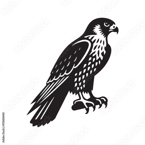 Falcon Silhouette Vector Graphic with High-Resolution Quality for Print and Digital Use 