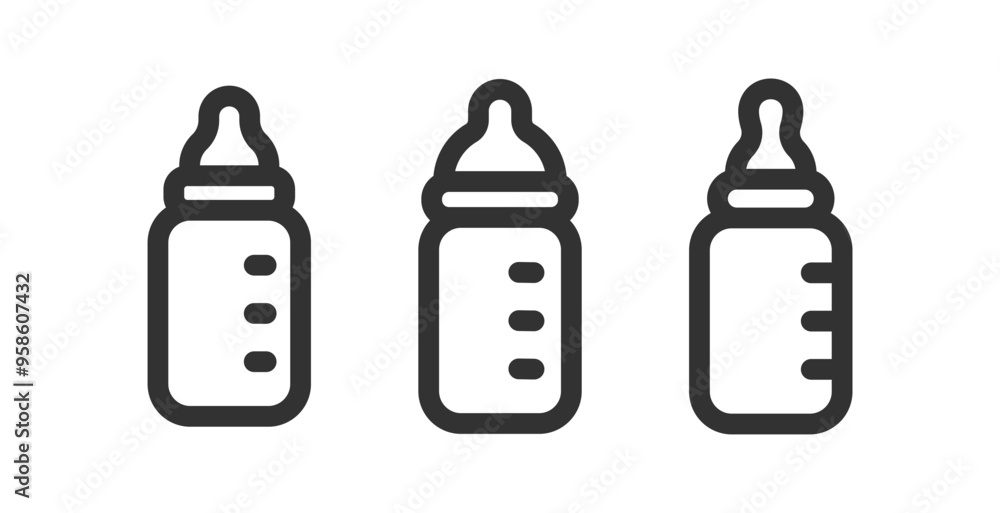 Baby bottle icon. Children milk. Infant care. Baby bottle icon. Children milk. Infant care.