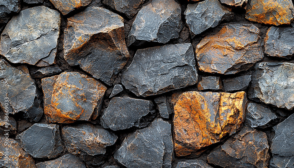 Stack of old, rough stone wall building feature generated by AI Stack of old, rough stone wall building feature generated by AI