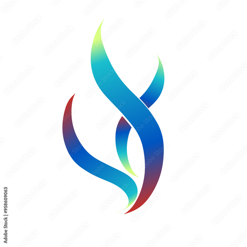 Naklejka premium ikon elemen abstrak dengan gradasi penuh warna membuat logo, tanpa latar belakang