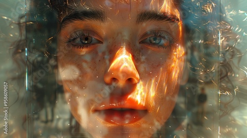 portrait of a woman under water