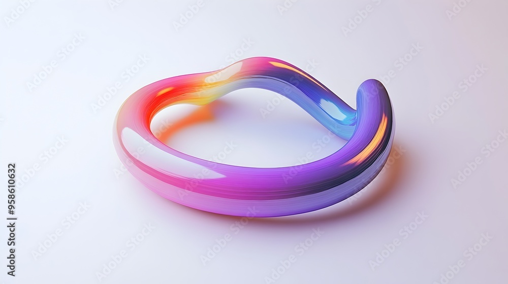 Naklejka premium Vibrant Fluid Abstract Shapes in Pastel Rainbow Colors on a Minimalist Background
