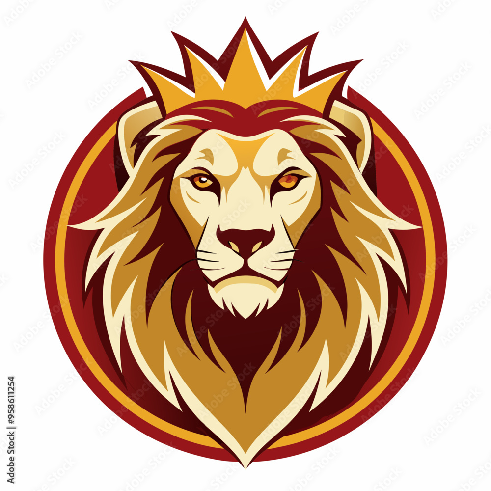 Fototapeta premium lion head isolated on white