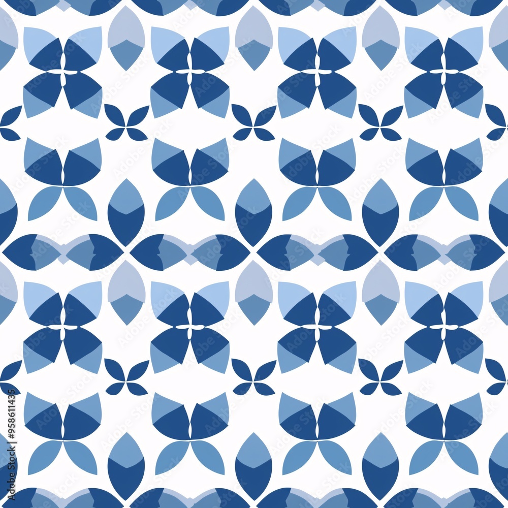 Geometric seamless pattern with blue triangle shapes for wallpaper design Geometric seamless pattern with blue triangle shapes for wallpaper design