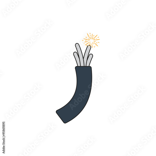 Electric cable vector illustration isolated on white background