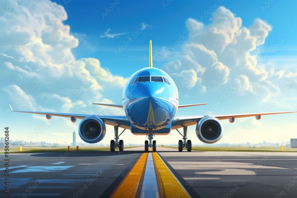 Obraz premium Airplane aircraft vehicle airport.