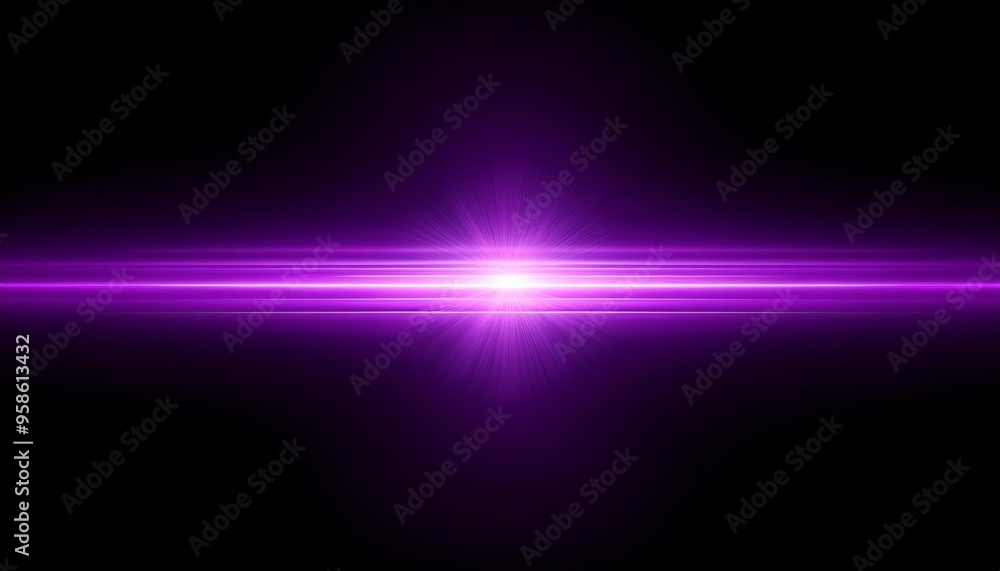 horizontal purple lens flare on black background horizontal purple lens flare on black background