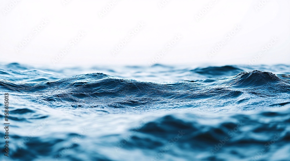 Crisp and Clear Water Splash in Serene Blue Background Crisp and Clear Water Splash in Serene Blue Background