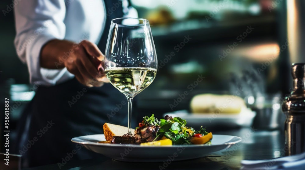 Obraz premium Elegant Dining Experience with Wine