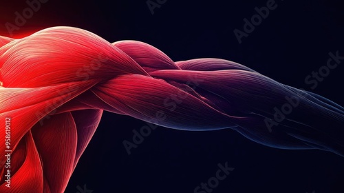 Close-up of a vibrant, muscular structure demonstrating strength and vitality in an artistic representation.