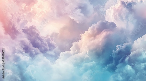 A Dreamy Sky Filled with Soft, Pastel Clouds