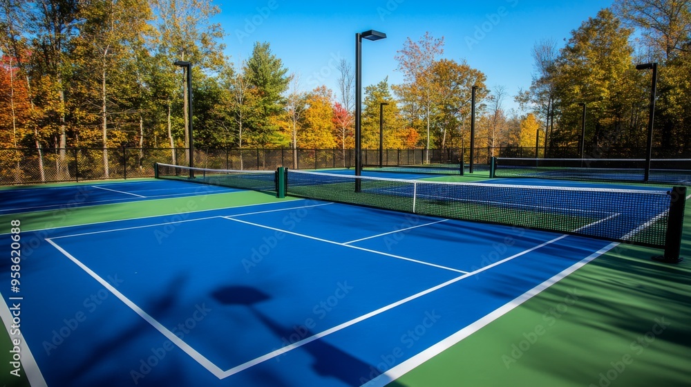 custom made wallpaper toronto digitalScenic Outdoor Tennis Courts in Autumn