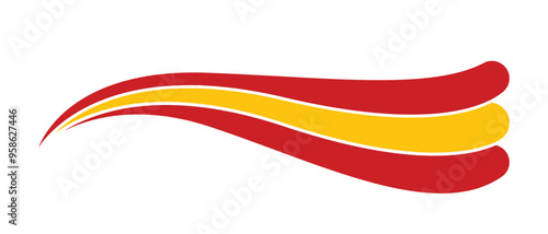 Spain flag, Spanish flag tricolor curvy design, spanish wavy flag