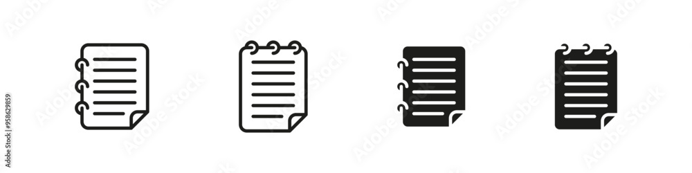 Notepad icon.
Paper notes icons. Notepad icon.
Paper notes icons.