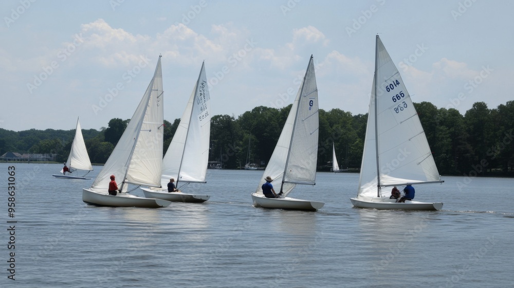 Obraz premium Regatta on the Lake