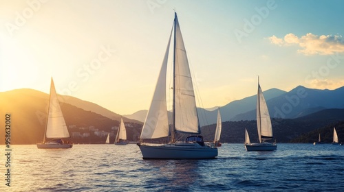 Serene Sailing at Sunset