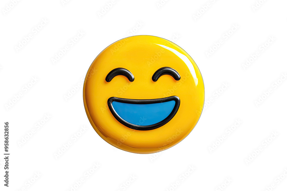 A vibrant yellow smile face emoji with a joyful expression, symbolizing happiness and positivity in digital communication. A vibrant yellow smile face emoji with a joyful expression, symbolizing happiness and positivity in digital communication.