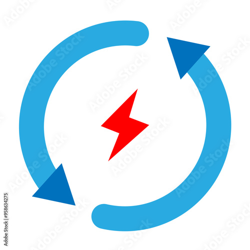 Renewed Energy Vector Flat Icon Design